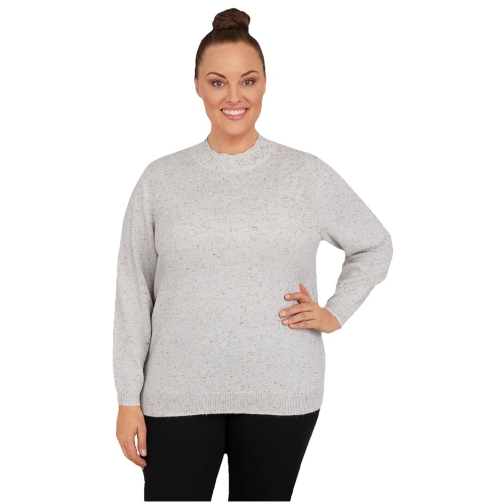 Alfred Dunner Women's Plus-Size 1X Classic Cashmelon Mock‎ Neck New